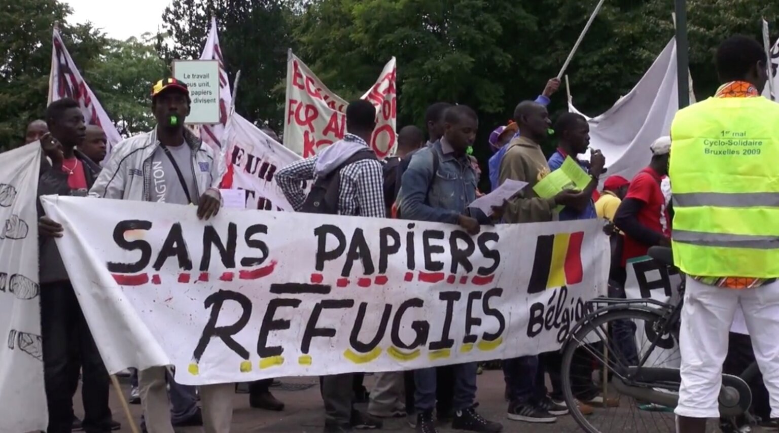 refugee march